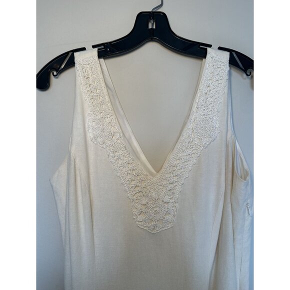 Cream Bandolino V Neck Dress Size 8 - Picture 6 of 9